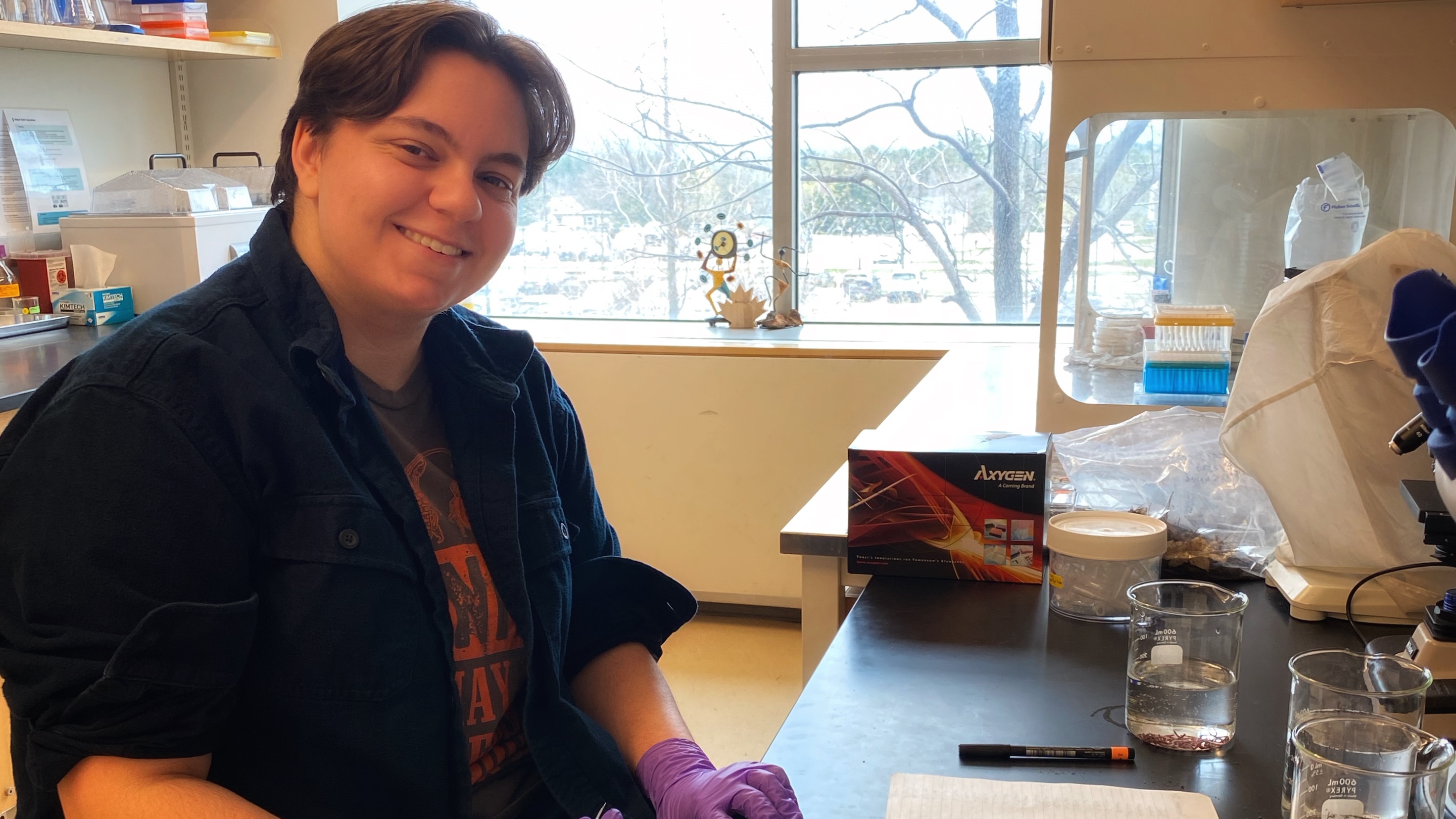 Kit Eller | Preperaing earthworm specimens for DNA extraction — Winter 2024